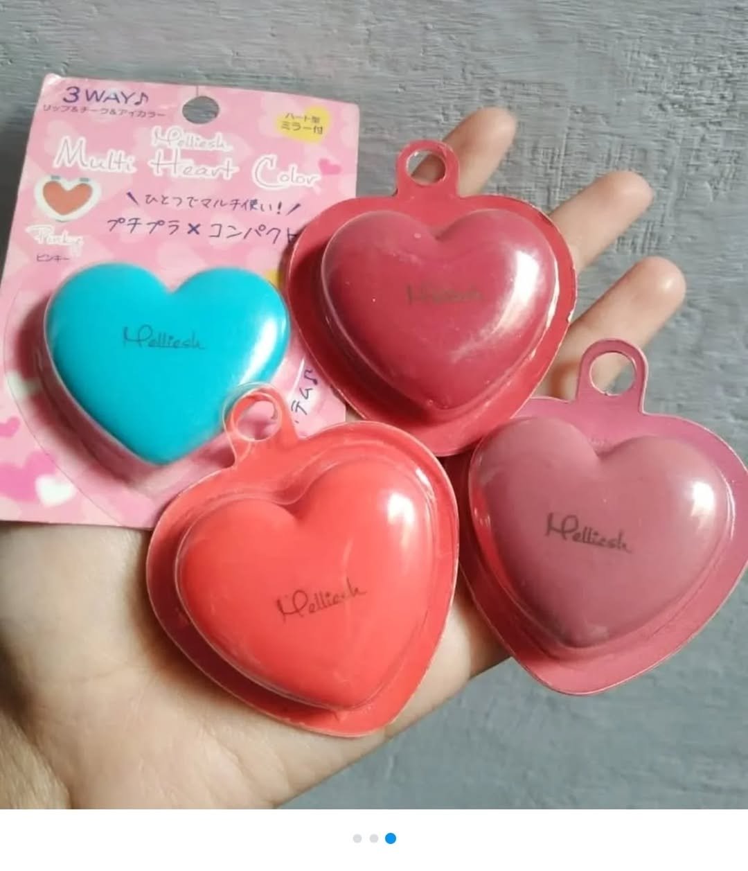 Pack of 3 heart lip and cheek balm