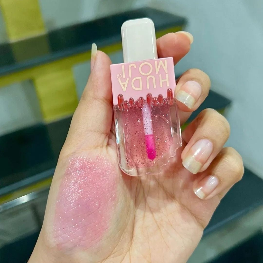 huda moji tinted lipgloss