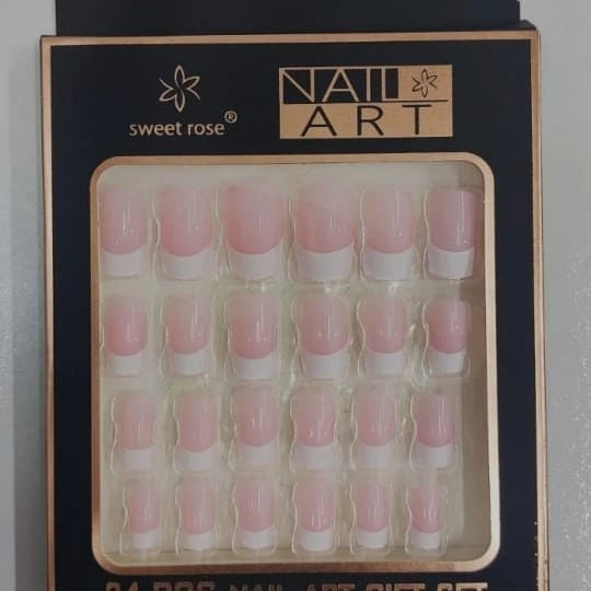 sweet rose french nails