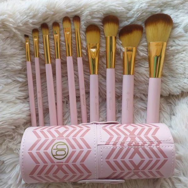 bh cosmetics pink perfection brush set